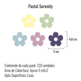 Stickers Vinilo Infantil Flores A Colores Pastel Serenity 120un