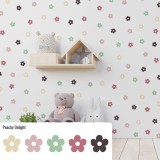 Stickers Vinilo Infantil Flores A Colores Peachy Delight 120un