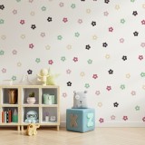 Stickers Vinilo Infantil Flores A Colores Peachy Delight 120un