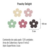 Stickers Vinilo Infantil Flores A Colores Peachy Delight 120un
