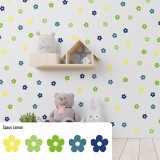 Stickers Vinilo Infantil Flores A Colores Space Lemon 120un