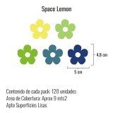 Stickers Vinilo Infantil Flores A Colores Space Lemon 120un