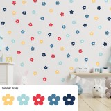 Stickers Vinilo Infantil Flores A Colores Summer Ocean 120un