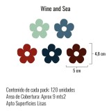 Stickers Vinilo Infantil Flores A Colores Wine and Sea 120un