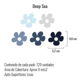 Stickers Vinilo Infantil Flores B Colores Deep Sea 120un