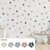 Stickers Vinilo Infantil Flores B Colores Earthy Tones 120un