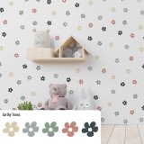Stickers Vinilo Infantil Flores B Colores Earthy Tones 120un
