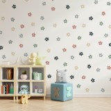 Stickers Vinilo Infantil Flores B Colores Earthy Tones 120un