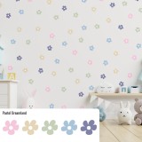 Stickers Vinilo Infantil Flores B Colores Pastel Dreamland 120un