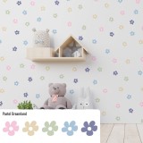 Stickers Vinilo Infantil Flores B Colores Pastel Dreamland 120un