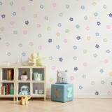 Stickers Vinilo Infantil Flores B Colores Pastel Dreamland 120un