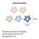 Stickers Vinilo Infantil Flores B Colores Pastel Dreamland 120un