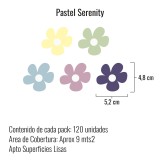 Stickers Vinilo Infantil Flores B Colores Pastel Serenity 120un
