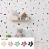 Stickers Vinilo Infantil Flores B Colores Peachy Delight 120un