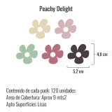Stickers Vinilo Infantil Flores B Colores Peachy Delight 120un