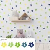 Stickers Vinilo Infantil Flores B Colores Space Lemon 120un