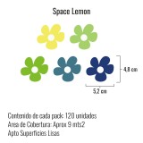 Stickers Vinilo Infantil Flores B Colores Space Lemon 120un