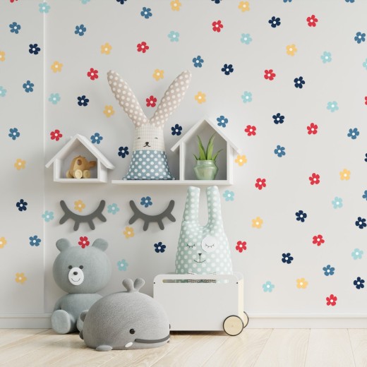 Stickers Vinilo Infantil Flores B Colores Summer Ocean 120un