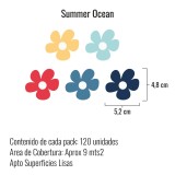 Stickers Vinilo Infantil Flores B Colores Summer Ocean 120un