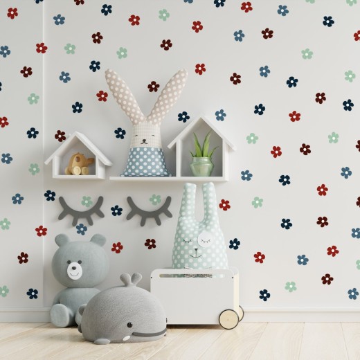 Stickers Vinilo Infantil Flores B Colores Wine and Sea 120un