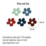 Stickers Vinilo Infantil Flores B Colores Wine and Sea 120un