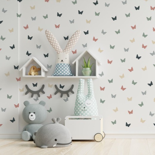 Stickers Vinilo Infantil Mariposas Colores Earthy Tones 120un