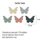 Stickers Vinilo Infantil Mariposas Colores Earthy Tones 120un