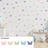 Stickers Vinilo Infantil Mariposas Colores Pastel Dreamland 120un
