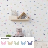 Stickers Vinilo Infantil Mariposas Colores Pastel Dreamland 120un