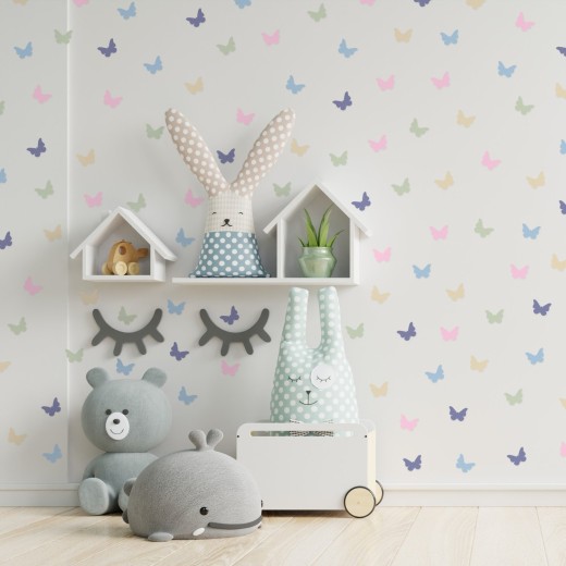 Stickers Vinilo Infantil Mariposas Colores Pastel Dreamland 120un