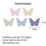 Stickers Vinilo Infantil Mariposas Colores Pastel Dreamland 120un