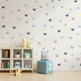 Stickers Vinilo Infantil Mariposas Colores Pastel Serenity 120un