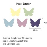 Stickers Vinilo Infantil Mariposas Colores Pastel Serenity 120un