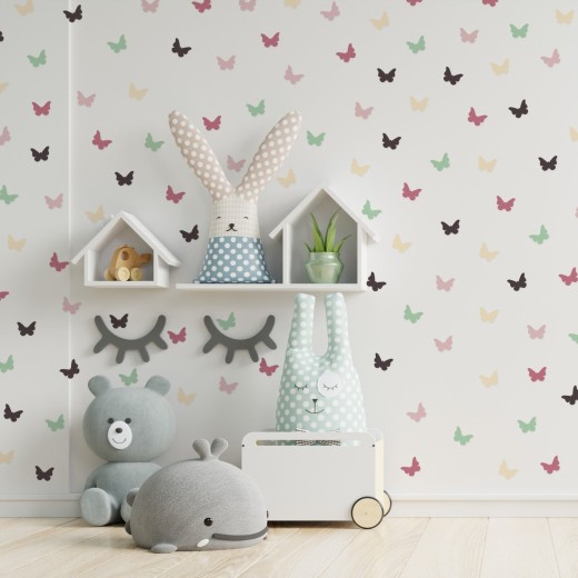Stickers Vinilo Infantil Mariposas Colores Peachy Delight 120un