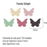 Stickers Vinilo Infantil Mariposas Colores Peachy Delight 120un
