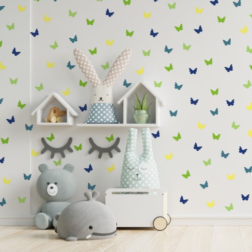 Stickers Vinilo Infantil Mariposas Colores Space Lemon 120un