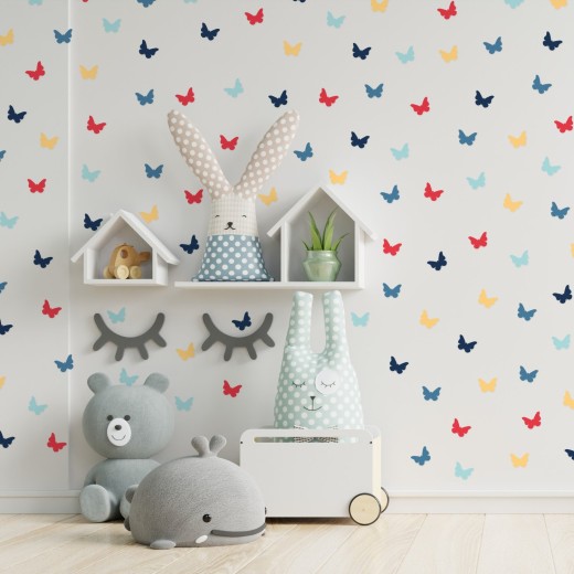 Stickers Vinilo Infantil Mariposas Colores Summer Ocean 120un