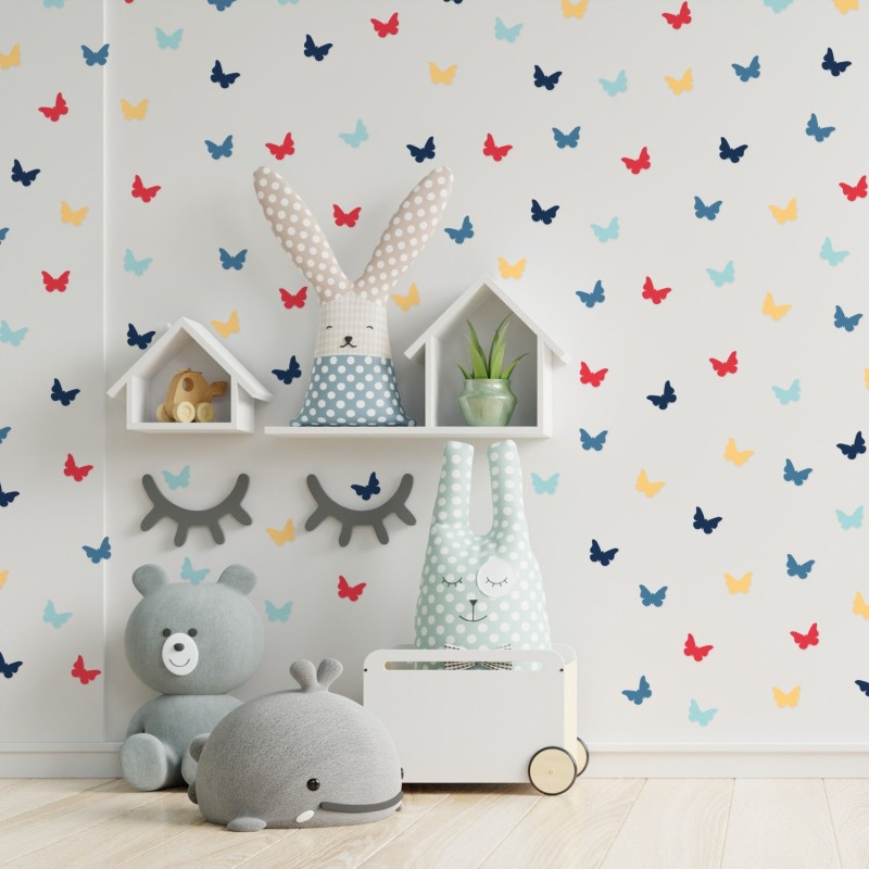 Stickers Vinilo Infantil Mariposas Colores Summer Ocean 120un