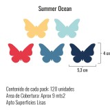 Stickers Vinilo Infantil Mariposas Colores Summer Ocean 120un