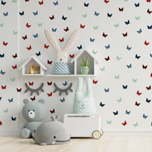 Stickers Vinilo Infantil Mariposas Colores Wine and Sea 120un