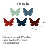 Stickers Vinilo Infantil Mariposas Colores Wine and Sea 120un